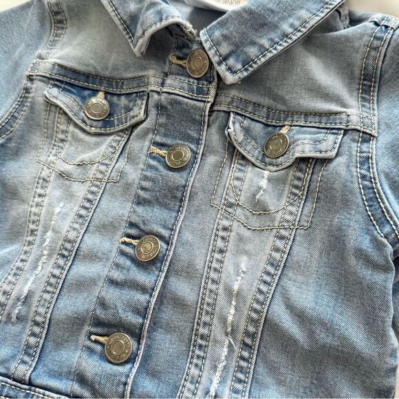 Kids Okie Dokie Repreve Cotton Blue Denim Jacket Snap Buttons Size 2T - Picture 4 of 7